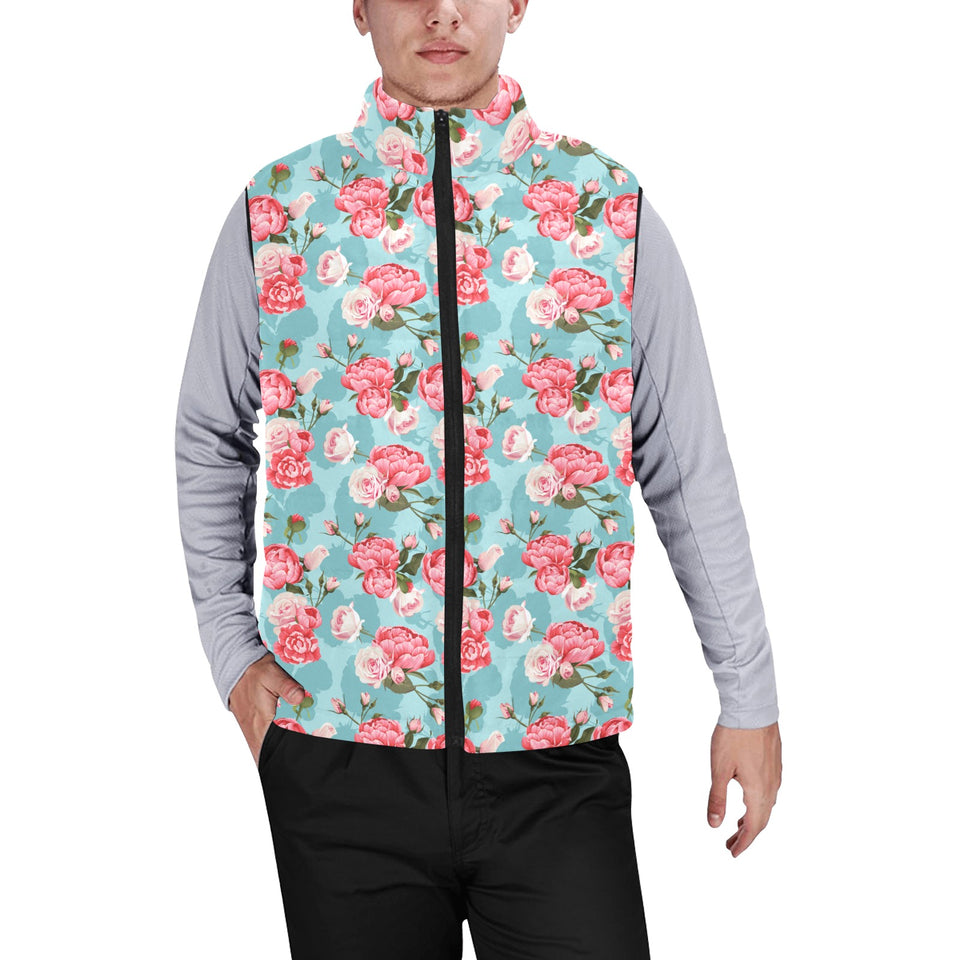 Rose Pattern Print Design 03 Men's Padded Vest