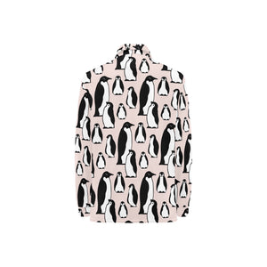 Penguin Pattern Background Women's Long Sleeve Polo Shirt