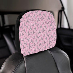 Eiffel Tower Pink Background Pattern Print Design Car Headrest Cover