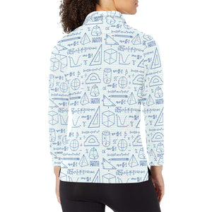 Math Pattern Print Design 03 Women's Long Sleeve Polo Shirt