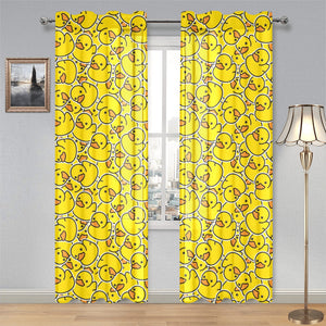 Duck Pattern Print Design 04 Gauze Curtain