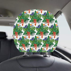 Heliconia Butterfly Leaves Pattern Car Headrest Cover