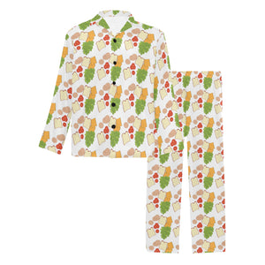 Sandwich Pattern Print Design 02 Men's Long Pajama Set