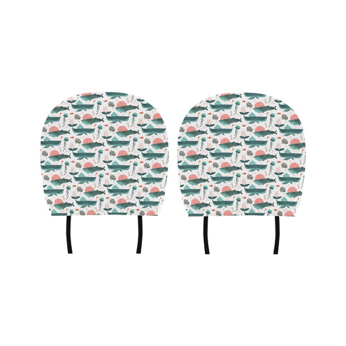 Whale Jelly Fish Pattern Car Headrest Cover