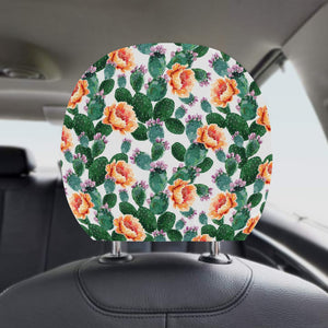 Cactus and Flower Pattern Car Headrest Cover