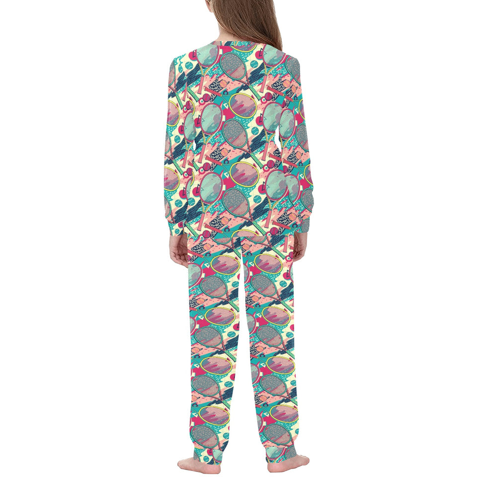 Tennis Pattern Print Design 01 Kids' Boys' Girls' All Over Print Pajama Set