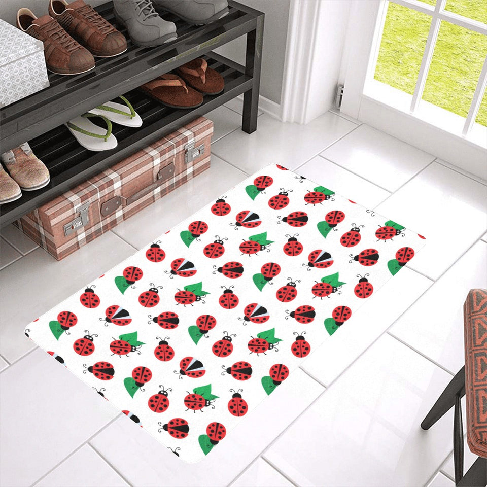 Ladybug Pattern Print Design 01 Doormat