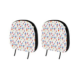 Ice Cream USA Theme Pattern Car Headrest Cover