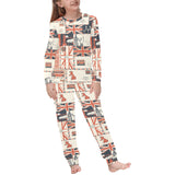 British Pattern Print Design 04 Kids' Boys' Girls' All Over Print Pajama Set