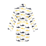 Swordfish Pattern Print Design 05 Women's Long Sleeve Belted Night Robe