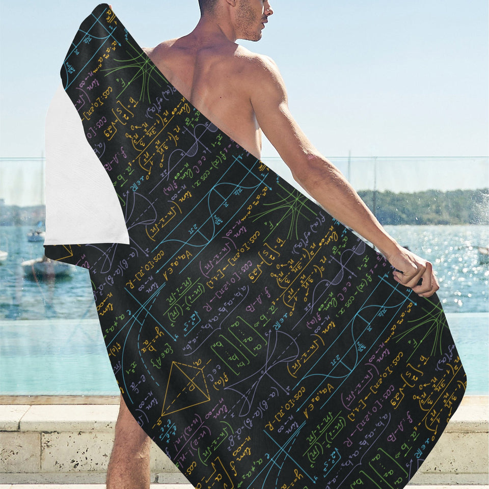 Math Pattern Print Design 01 Beach Towel