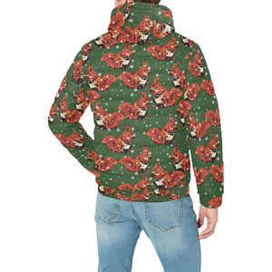 Squirrel Pattern Print Design 03 Men's Padded Hooded Jacket(ModelH42)