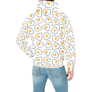 Fried Eggs Pattern Print Design 05 Men's Padded Hooded Jacket(ModelH42)