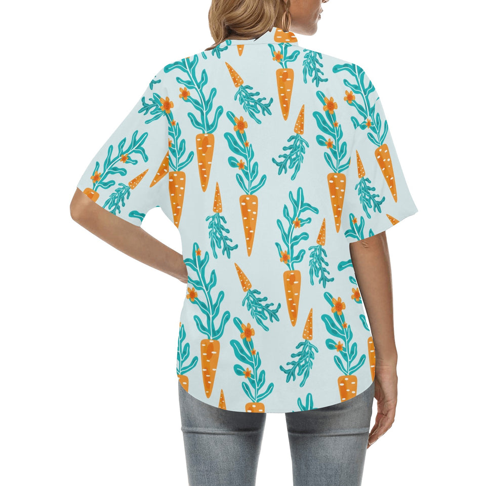 Carrot Pattern Print Design 03 Women's All Over Print Hawaiian Shirt