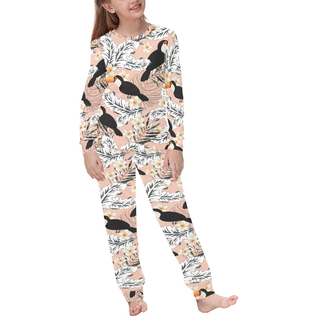 Toucan Theme Pattern Kids' Boys' Girls' All Over Print Pajama Set