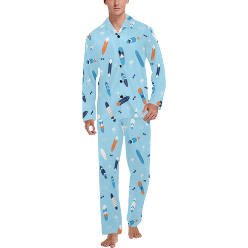 Surfboard Pattern Print Design 05 Men's Long Pajama Set