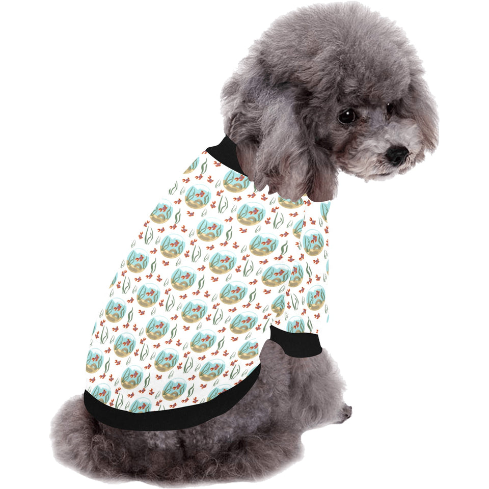 Goldfish Pattern Print Design 01 All Over Print Pet Dog Round Neck Fuzzy Shirt