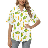 Corn Pattern Print Design 01 Women's All Over Print Hawaiian Shirt