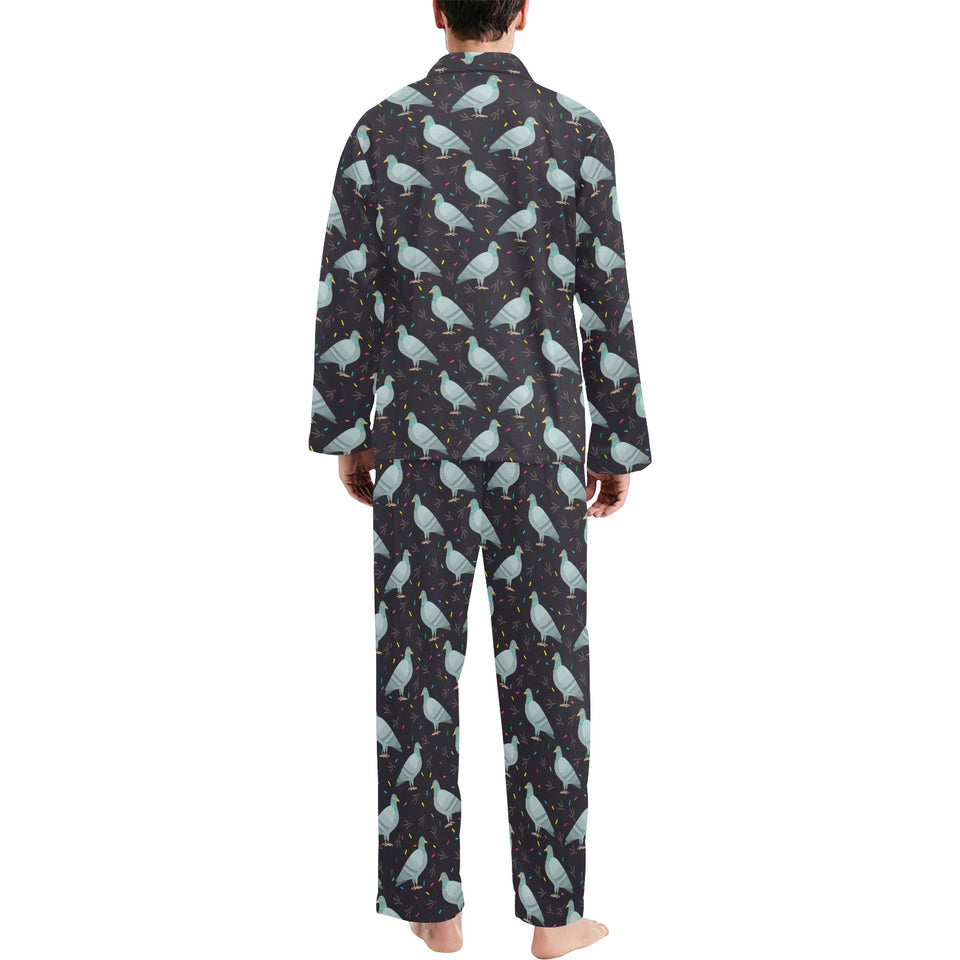 Pigeon Pattern Print Design 01 Men's Long Pajama Set