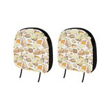 Cheese Pattern Theme Car Headrest Cover