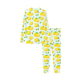 Lemon Pattern Stripe Background Kids' Boys' Girls' All Over Print Pajama Set