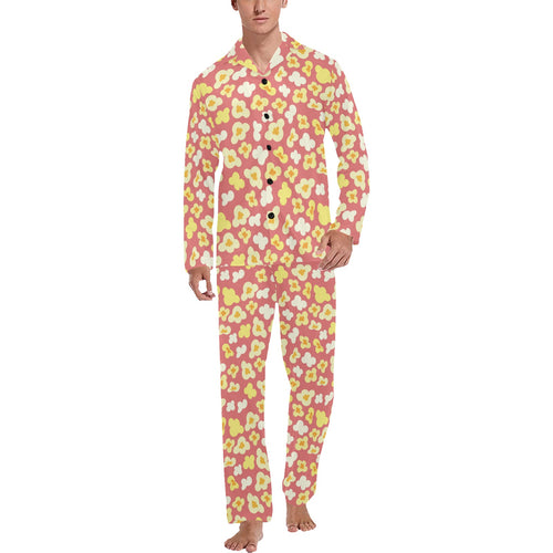 Popcorn Pattern Print Design 01 Men's Long Pajama Set