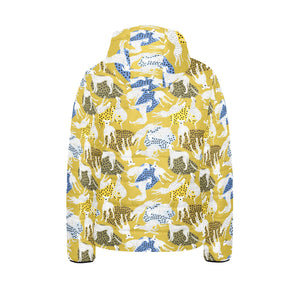 Greyhound Pattern Print Design 02 Kids' Boys' Girls' Padded Hooded Jacket