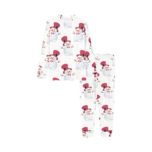 Cute Snowman Pattern Kids' Boys' Girls' All Over Print Pajama Set