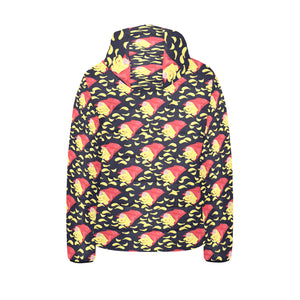 Potato Chips Pattern Print Design 05 Kids' Boys' Girls' Padded Hooded Jacket