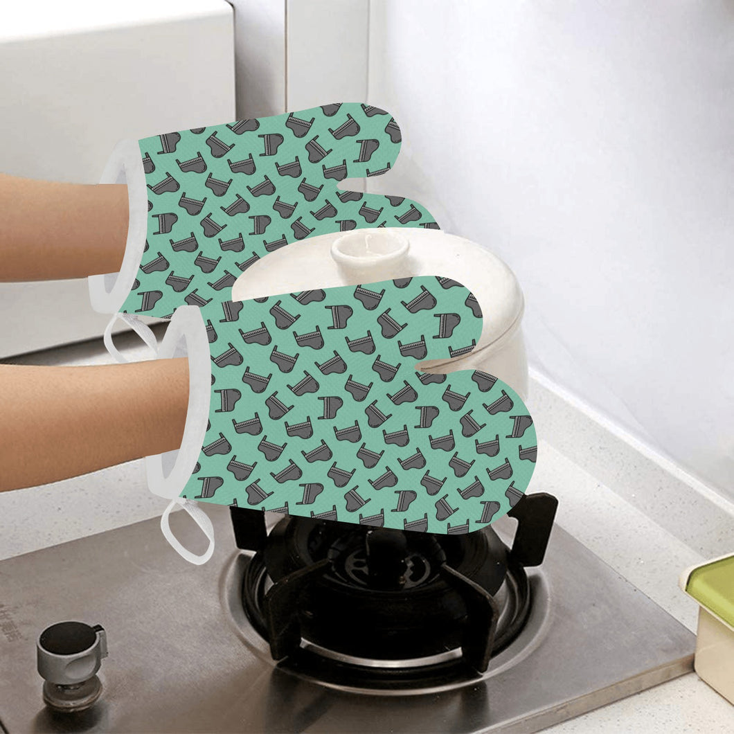 Piano Pattern Print Design 04 Heat Resistant Oven Mitts