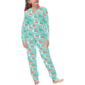 Snail Pattern Print Design 01 Kids' Boys' Girls' All Over Print Pajama Set