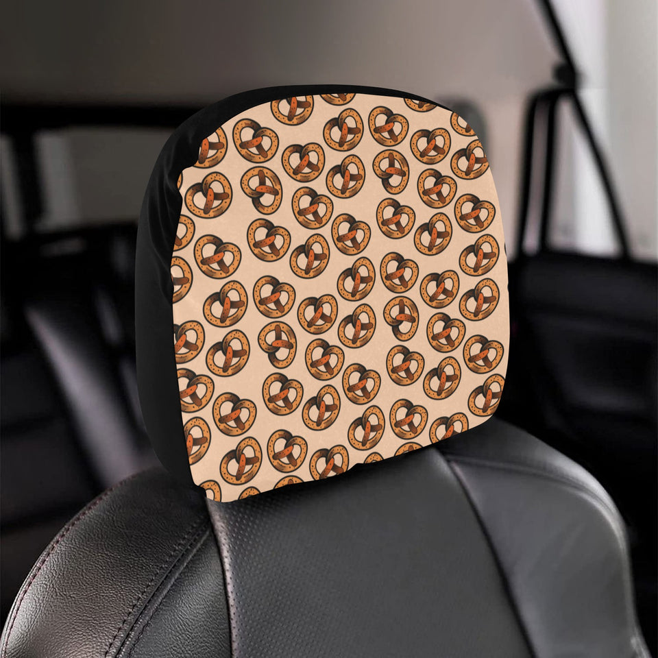 Pretzels Pattern Print Design 02 Car Headrest Cover