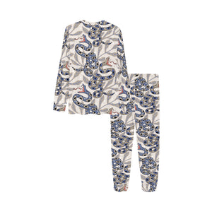 Snake Leaves Pattern Kids' Boys' Girls' All Over Print Pajama Set