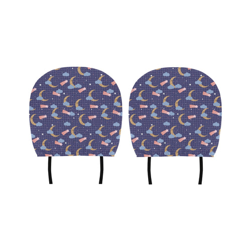 Moon Star Could Pattern Car Headrest Cover