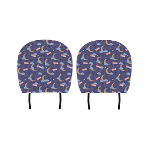 Moon Star Could Pattern Car Headrest Cover