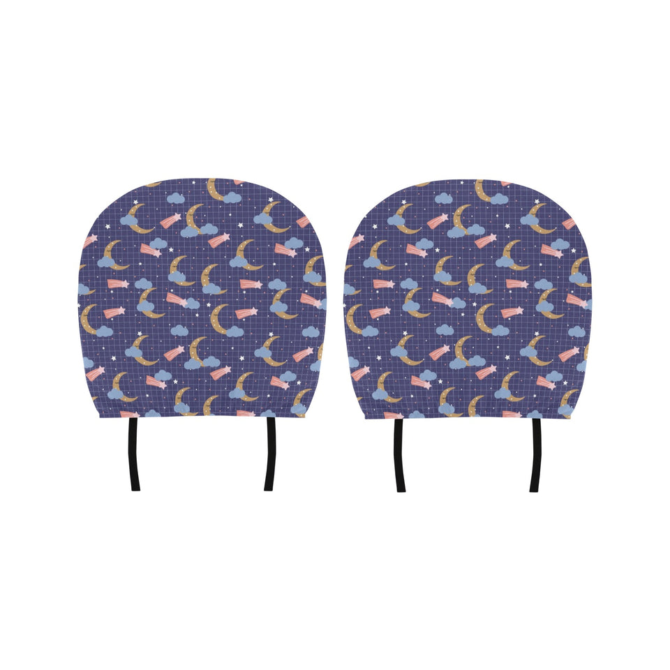 Moon Star Could Pattern Car Headrest Cover