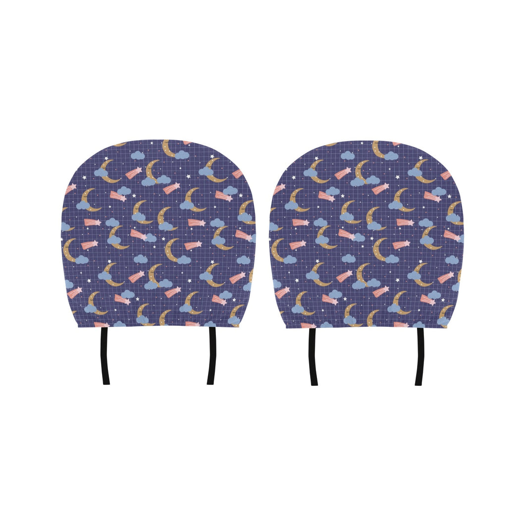 Moon Star Could Pattern Car Headrest Cover