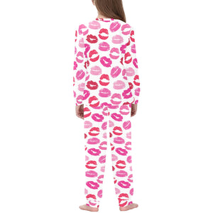 Lips Pattern Print Design 05 Kids' Boys' Girls' All Over Print Pajama Set