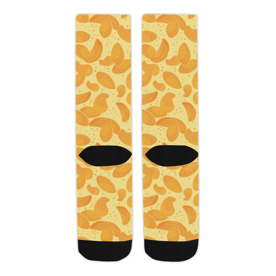 Potato Chips Pattern Print Design 04 Crew Socks