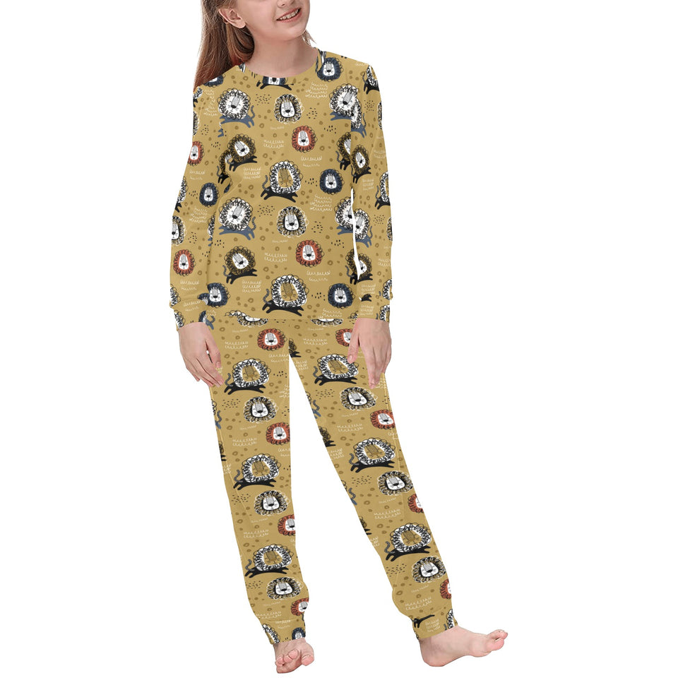 Lion Pattern Print Design 03 Kids' Boys' Girls' All Over Print Pajama Set