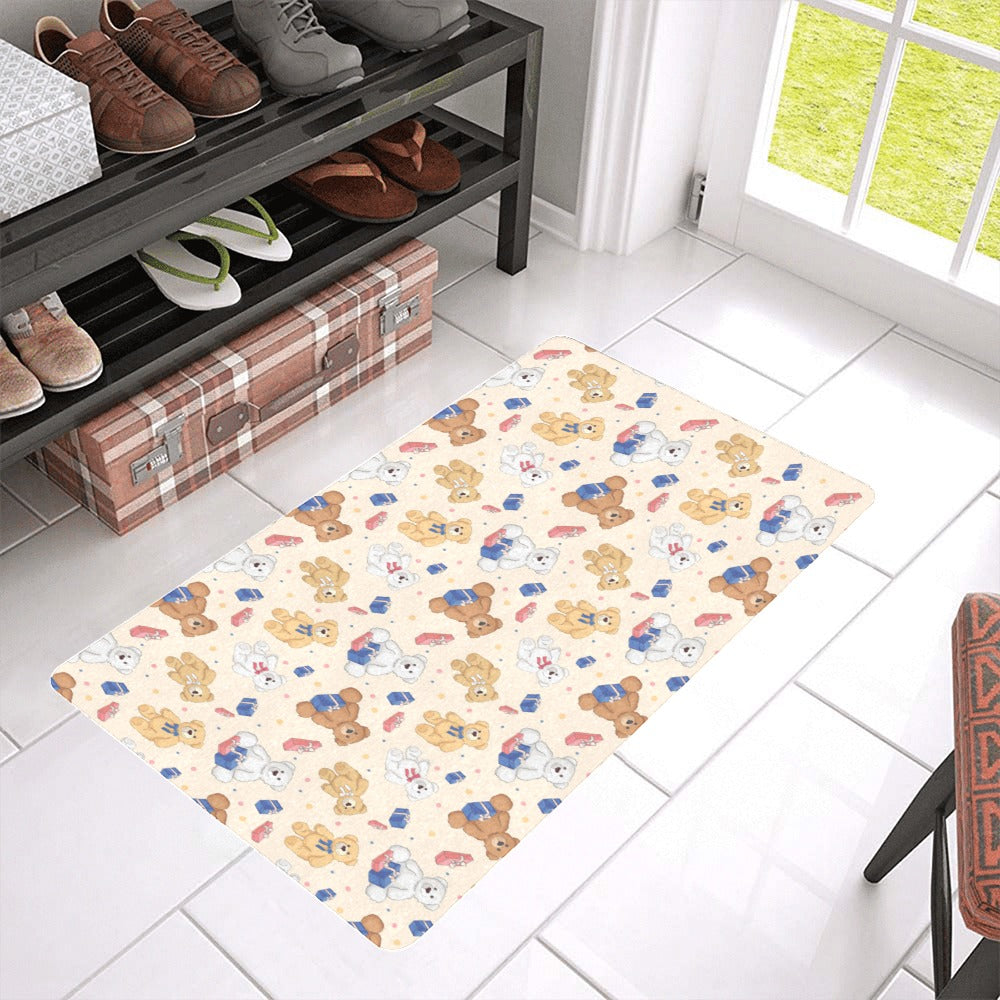 Teddy Bear Pattern Print Design 01 Doormat