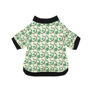 Giraffe Pattern Print Design 02 All Over Print Pet Dog Round Neck Fuzzy Shirt