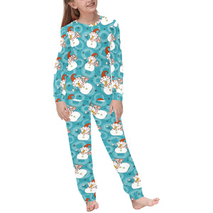 Snowman Chirstmas Pattern Kids' Boys' Girls' All Over Print Pajama Set