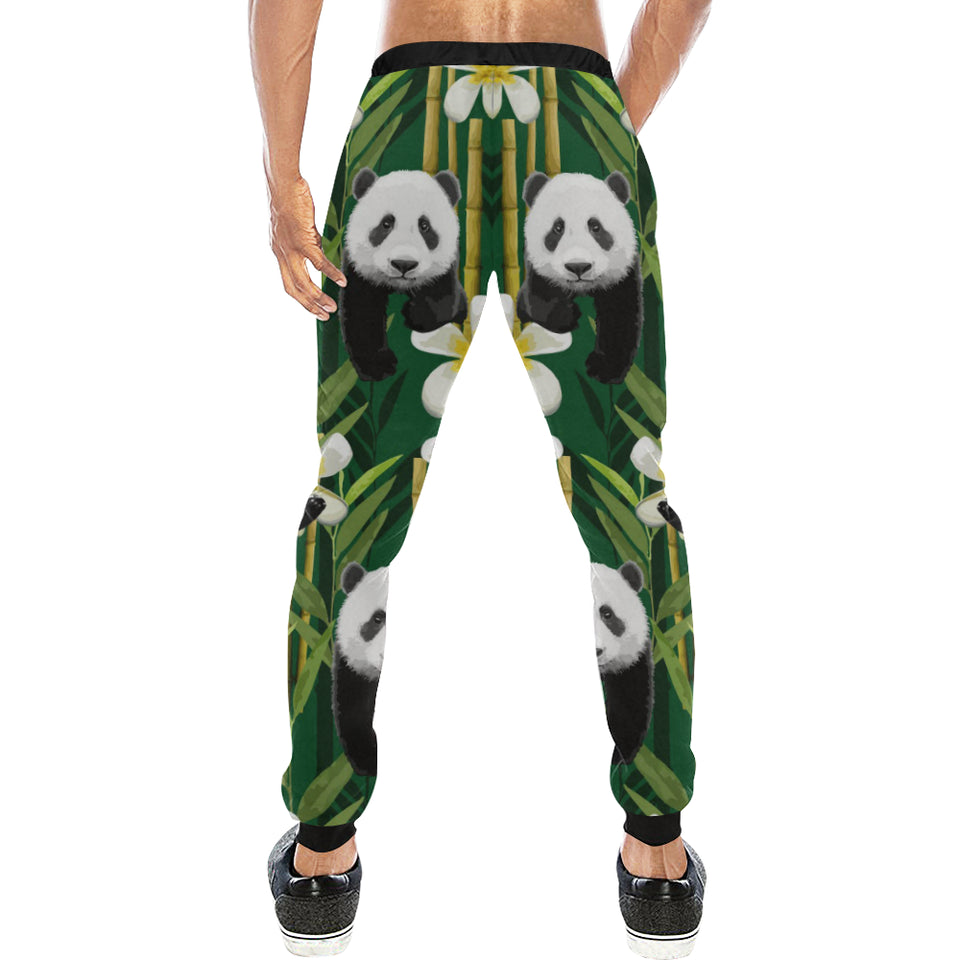 Panda Bamboo Flower Pattern Unisex Casual Sweatpants