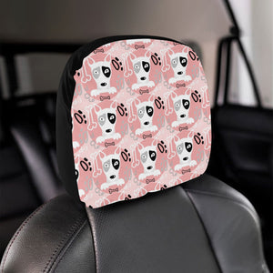 Bull Terrier Pattern Print Design 03 Car Headrest Cover