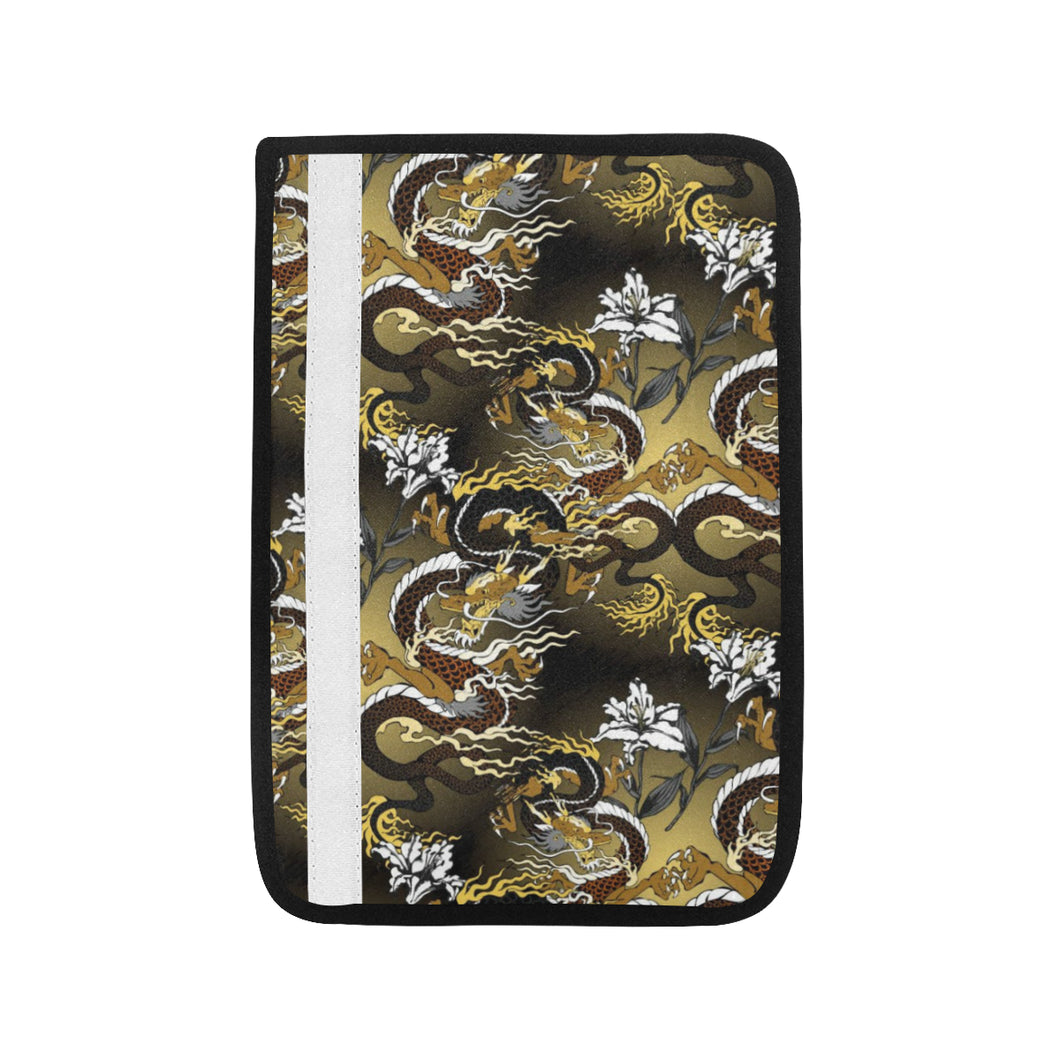 Gold Dragon Pattern Car Seat Belt Cover