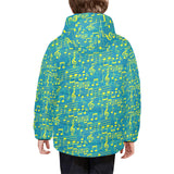 Music Notes Pattern Print Design 05 Kids' Boys' Girls' Padded Hooded Jacket