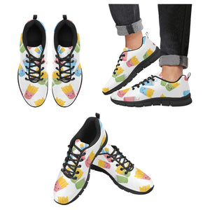 Colorful French Fries Pattern Men's Sneakers Black