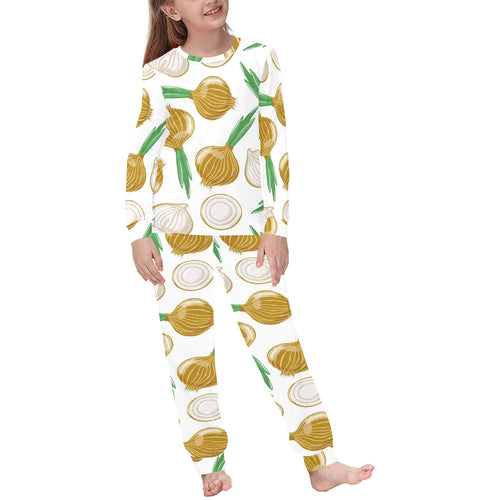 Onion Pattern Background Kids' Boys' Girls' All Over Print Pajama Set