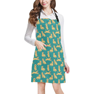 Golden Retriever Pattern Print Design 05 Adjustable Apron